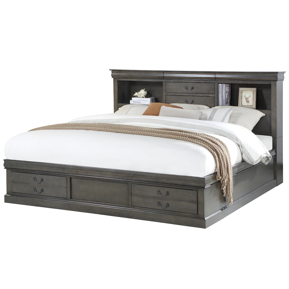 Louis Philippe III Queen Bed W/Storage