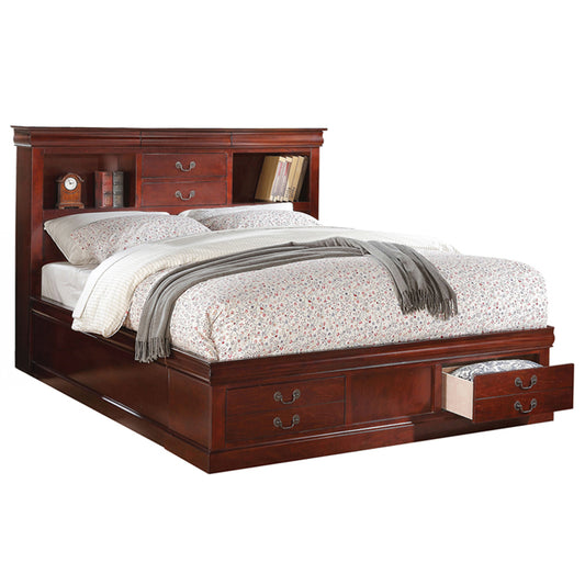 Louis Philippe III Queen Bed W/Storage