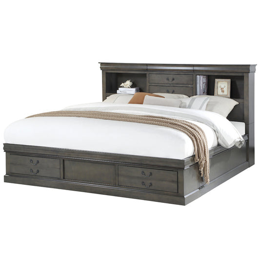 Louis Philippe III Queen Bed W/Storage