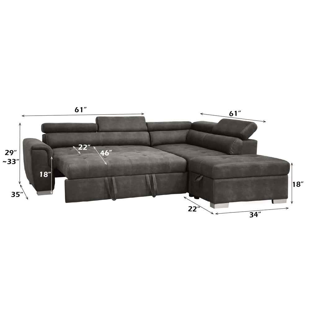 Thelma Sectional Sofa W/Pull-Out Bed
