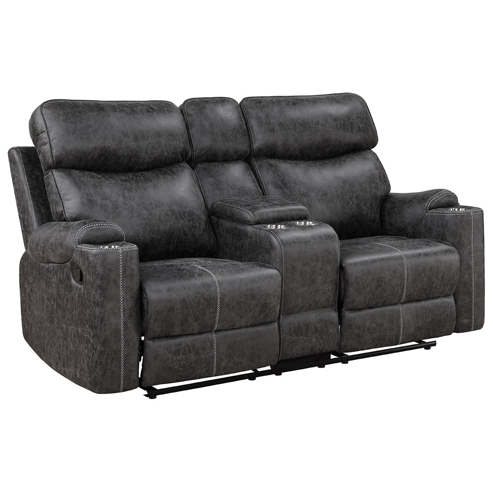 Hirah Motion Loveseat w/Console & USB Port